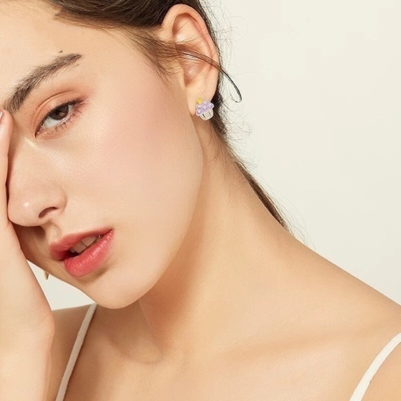 Asymmetry earrings for women ice cream and cupcake